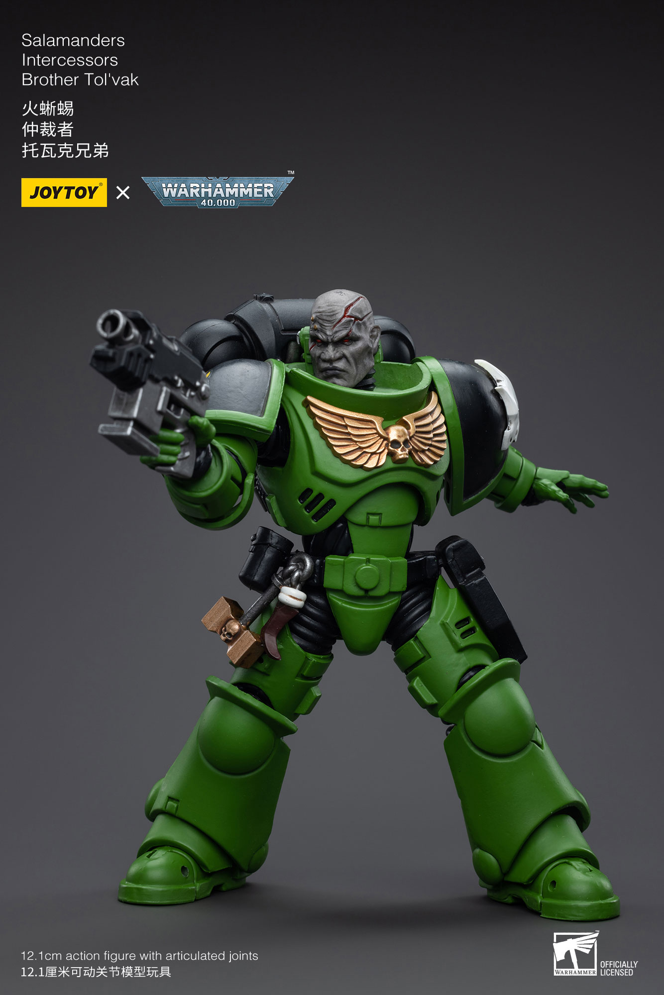 JoyToy Action Figure Warhammer 40K Salamanders Intercessors Brother Tol