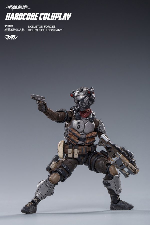 JoyToy Hardcore Coldplay Skeleton Forces Hell's Fifth Company Scale 1/18 Squad Action Figure Mechanical Collection Robot Miniature Model Active