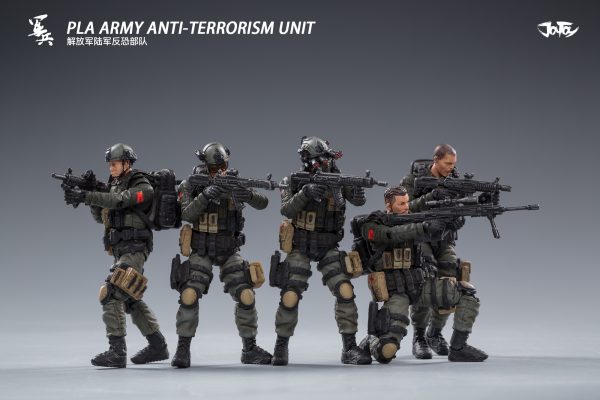 JoyToy Action Figure 10cm Scale 1/18 PLA Army Anti Terrorism Unit Mechanical Collection Squad Troop Army Model Miniature