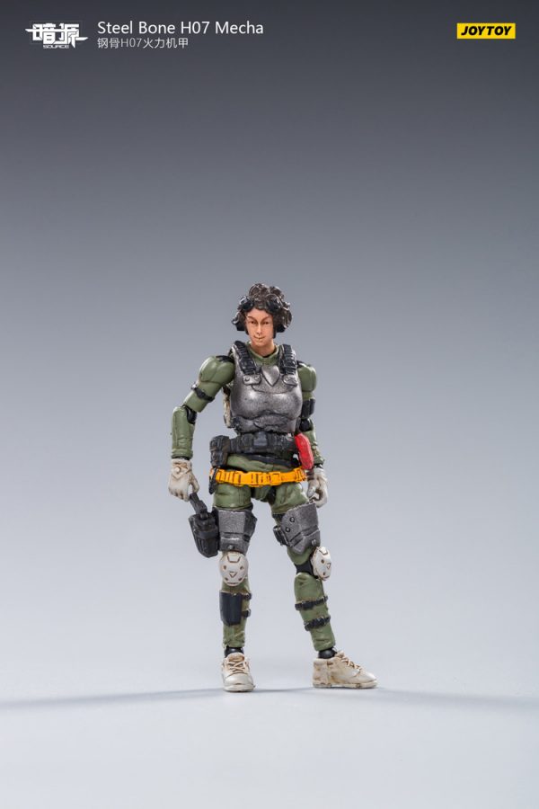 JoyToy Action Figure 23cm Scale 1/24 Dark Source Steelbone Armor H07 Firepower Olive With Pilot Mechanical Collection Army Model Miniature
