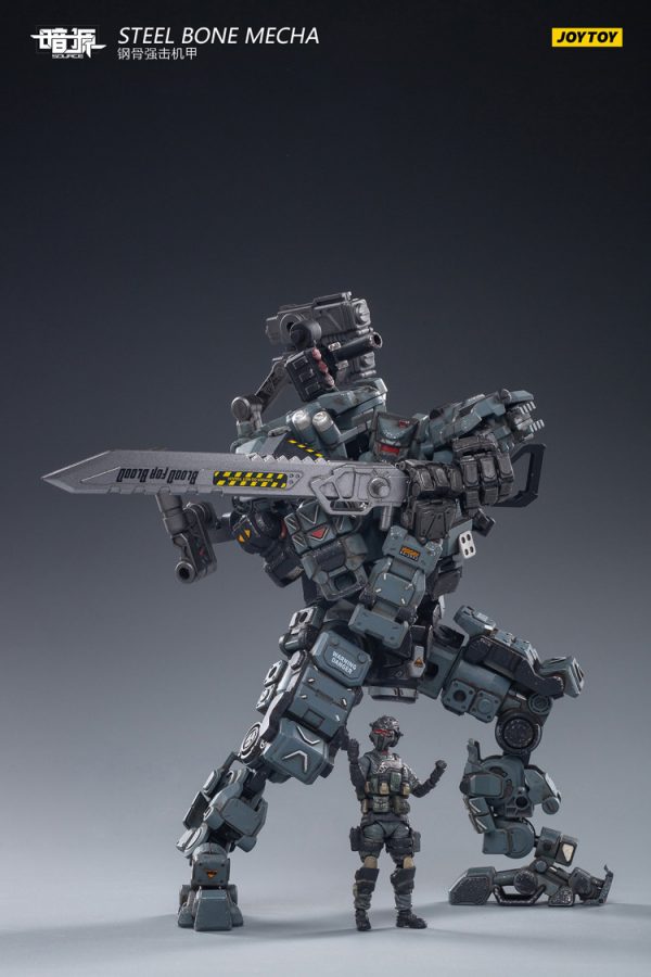 JoyToy Action Figure Dark Source Steel Bone Armour - Grey with pilot
