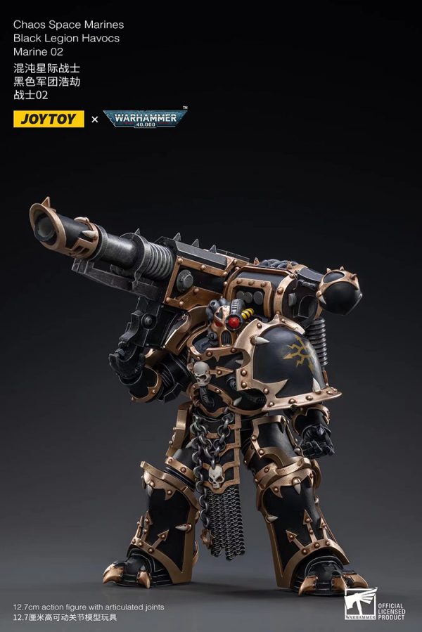 JoyToy Action Figure Warhammer 40K Black Legion Havocs Champion Brother Slael - Marine 02 - Marine 03