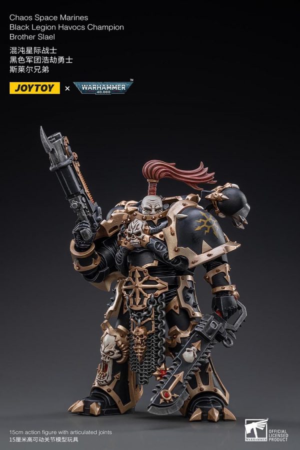 JoyToy Action Figure Warhammer 40K Black Legion Havocs Champion Brother Slael - Marine 02 - Marine 03
