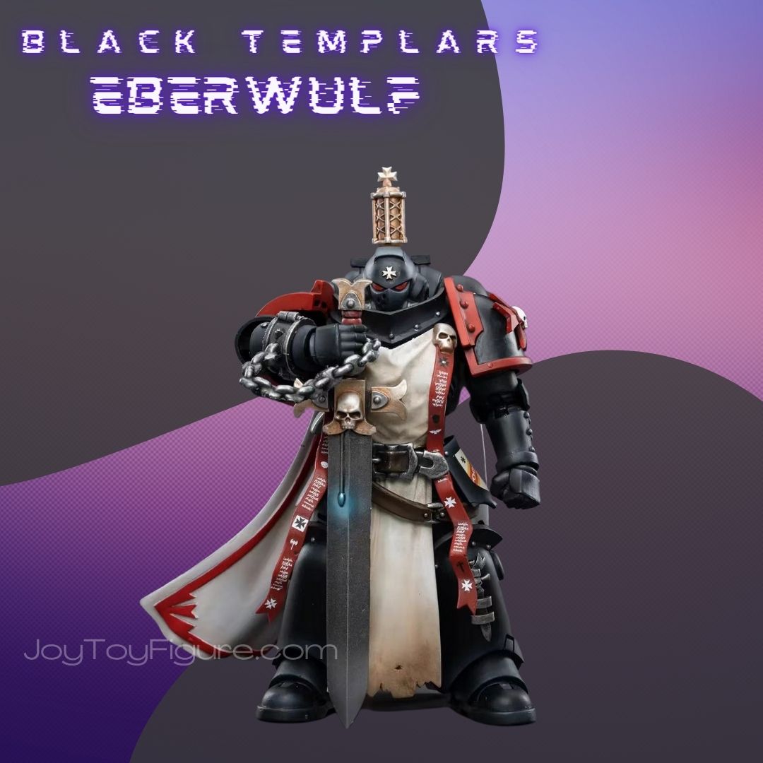 JoyToy Action Figure Warhammer 40K Black Templars Sword Brethren Eberwulf
