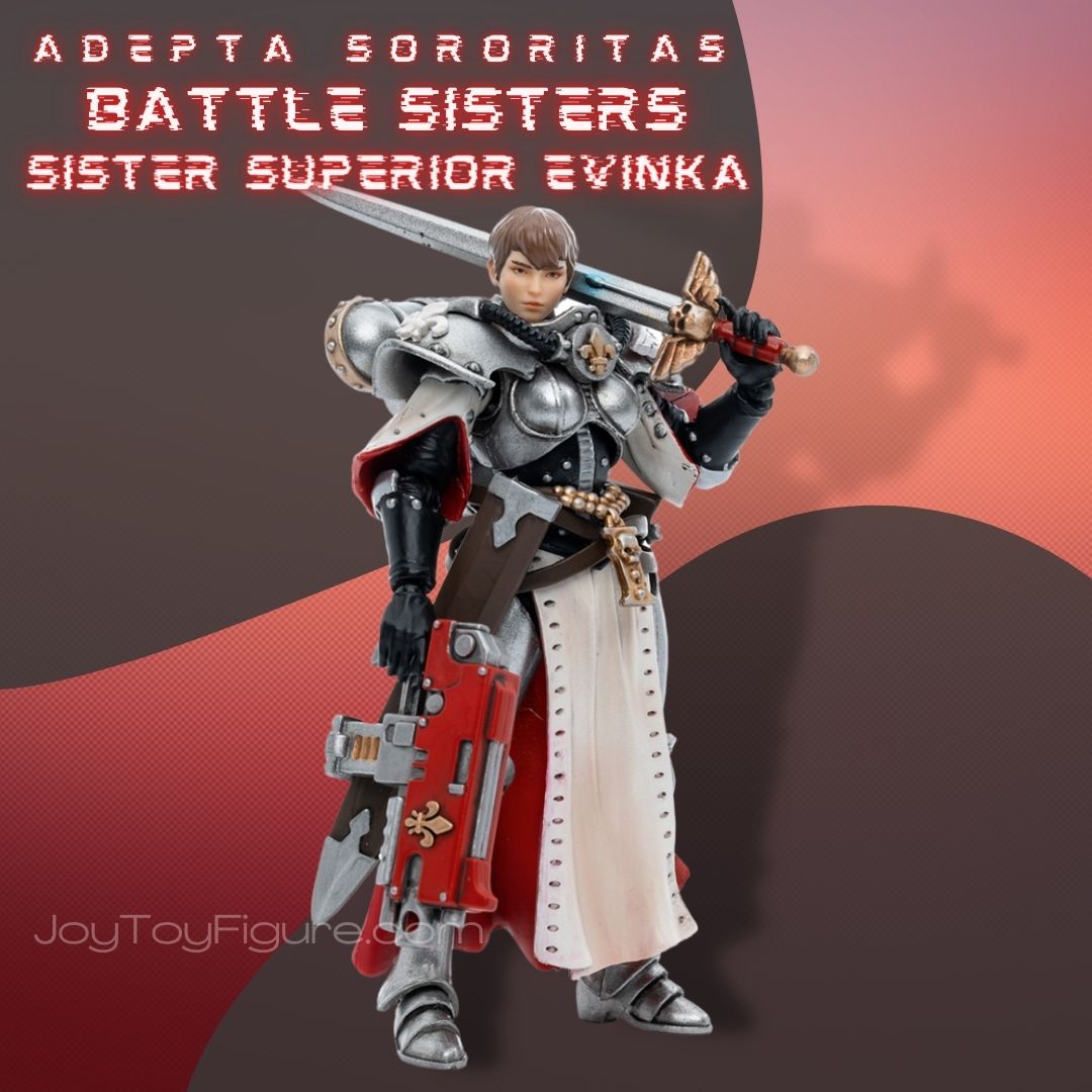 JoyToy Action Figure Warhammer 40K Adepta Sororitas Battle Sisters Order of the Argent Shroud Sister Superior Evinka - Joytoy Figure