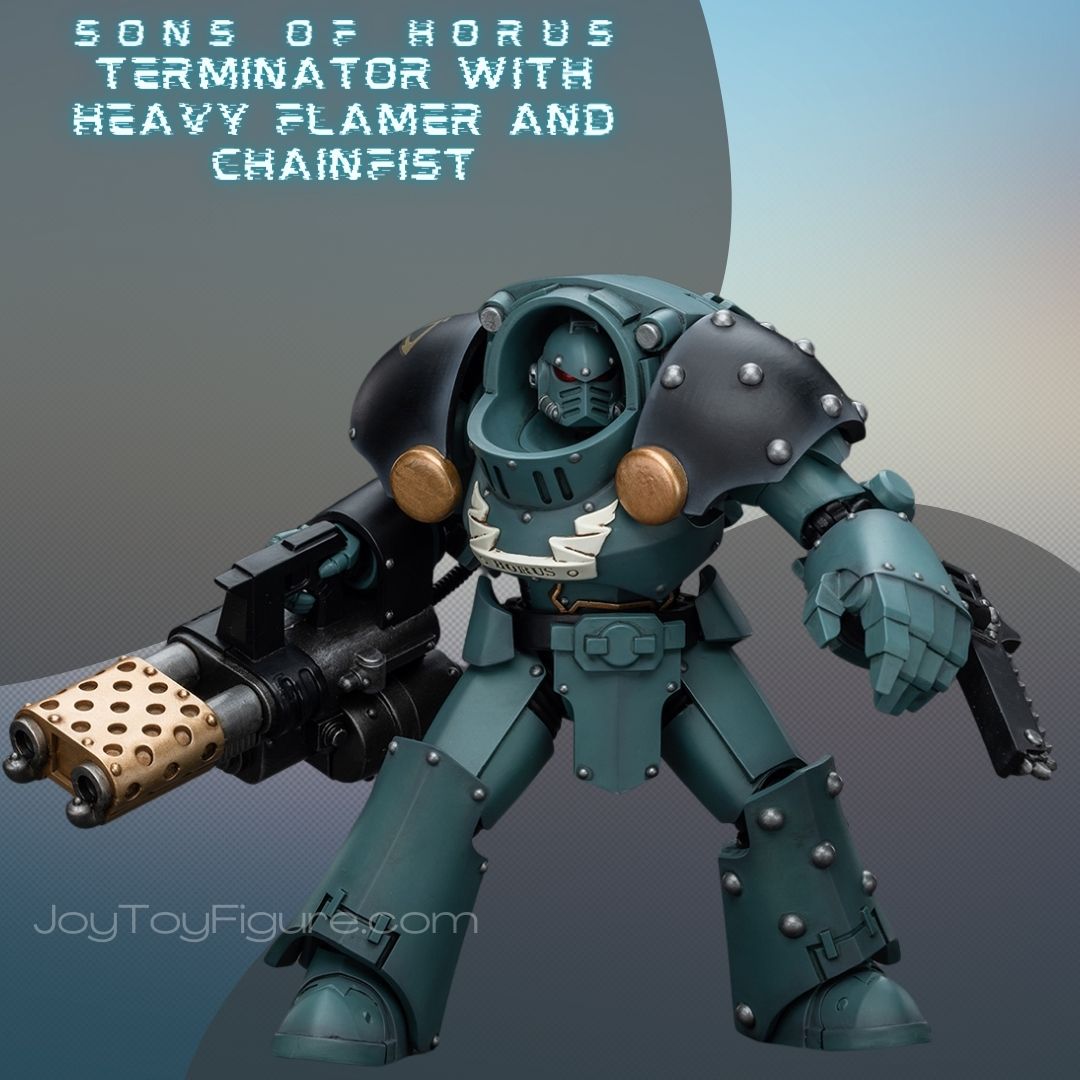 JOYTOY WH40K Sons Of Horus Tartaros Terminator Squad Terminator With Heavy Flamer And Chainfist - Joytoy Figure