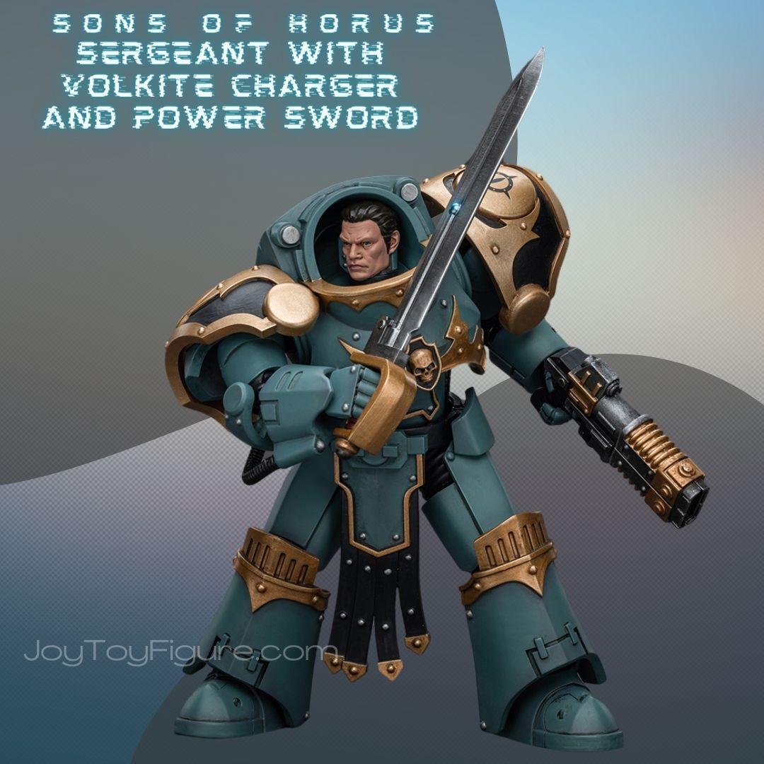 JOYTOY WH40K Tartaros Terminator Squad Sergeant With Volkite Charger And Power Sword - Joytoy Figure