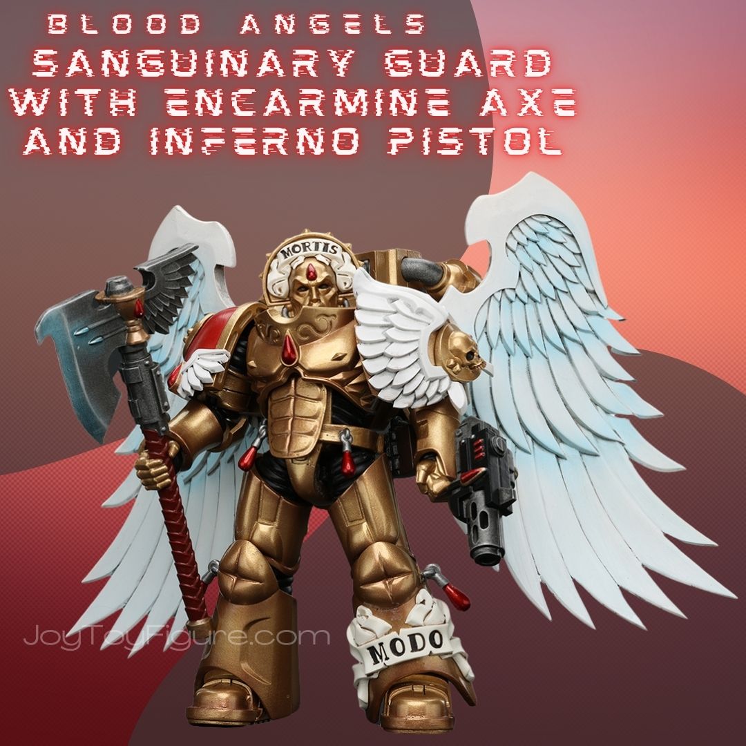 JoyToy WH40K Blood Angels Sanguinary Guard with Encarmine Axe and Inferno Pistol - Joytoy Figure