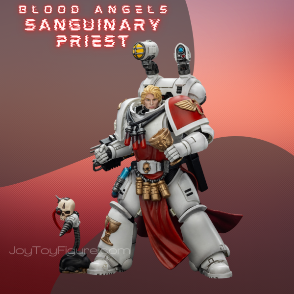 JT01789 Blood Angels Sanguinary Priest with Heavy bolt pistol chainsword and narthecium - Joytoy Figure
